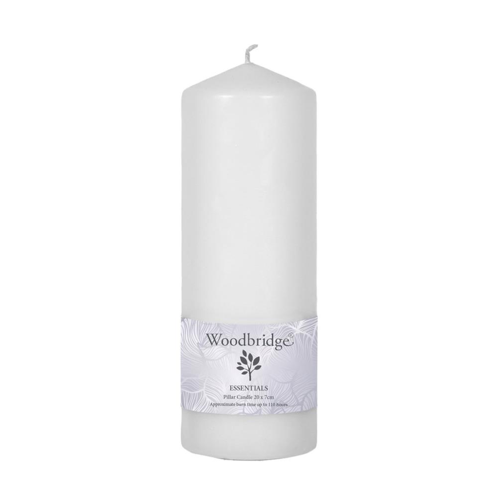 Woodbridge White Pillar Candle 20cm x 7cm £4.94